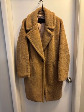 Kendall & Kylie Camel Teddy Faux-Sherpa Coat